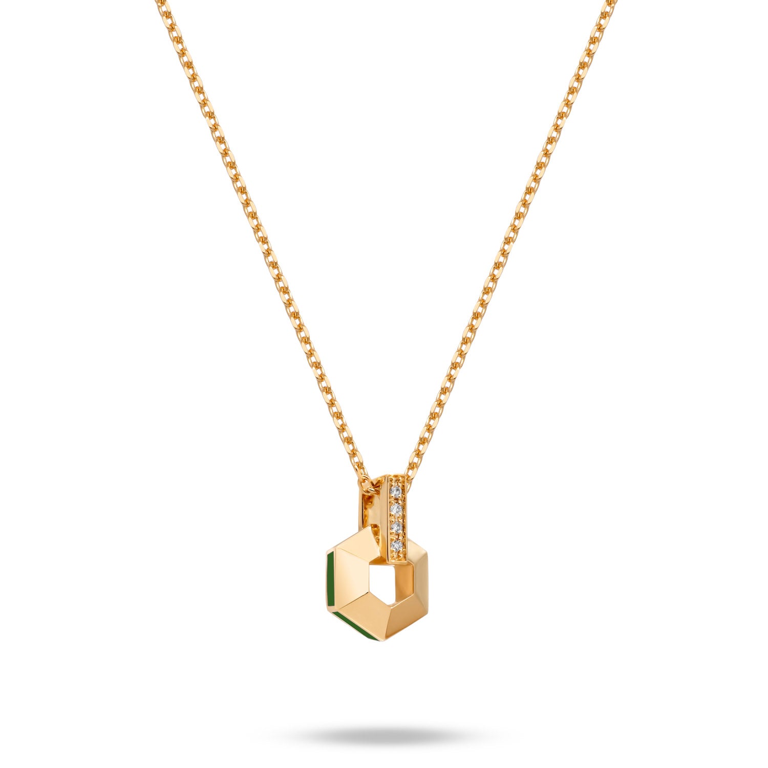HONEY HONEY Small Honeycomb Necklace with Enamel and Diamonds