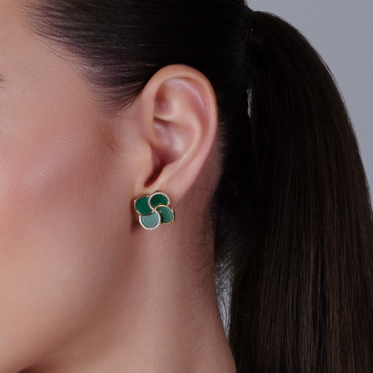 FLUMINA Earrings with Malachite