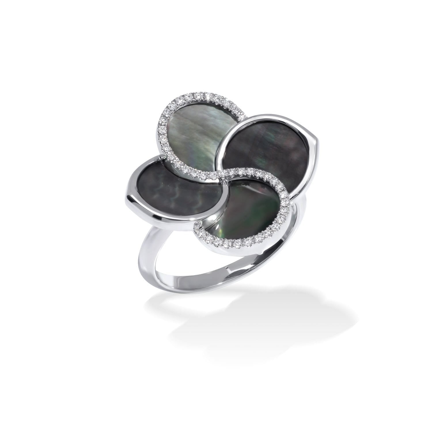 FLUMINA Ring with Black Mother Of Pearl