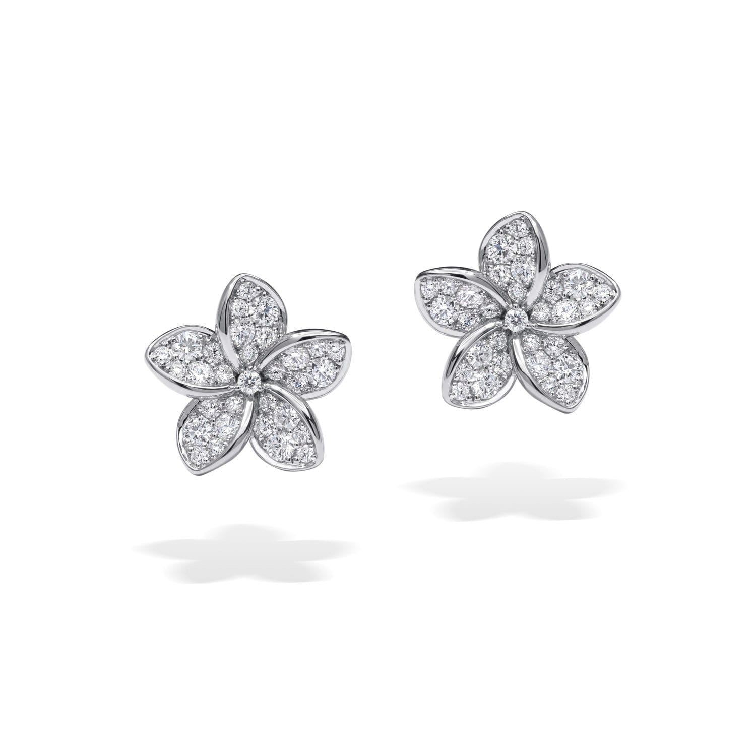 PLUMERIA Diamond Earrings Single Flower