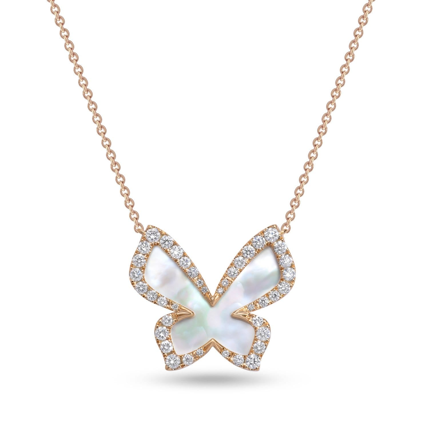 PICCOLE SONATE Butterfly Necklace with Mother Of Pearl