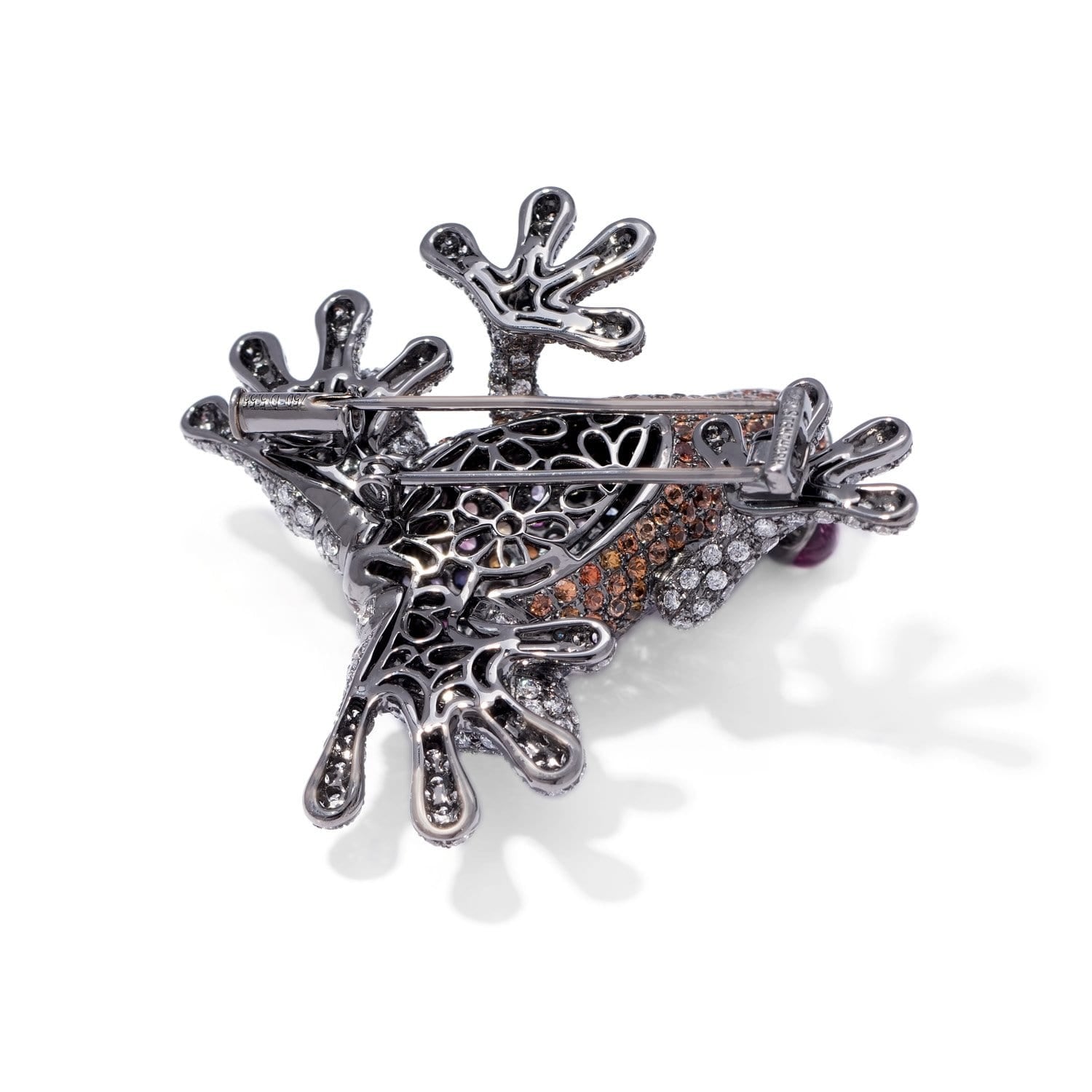 VINTAGE: Wild Life Frog, Mixed Sapphire Brooch