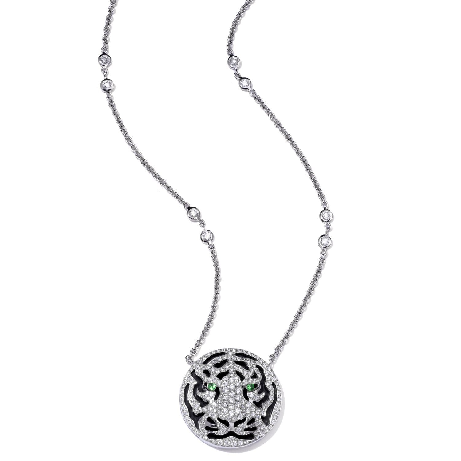 VINTAGE: Wild Life Tiger Circle Pendant