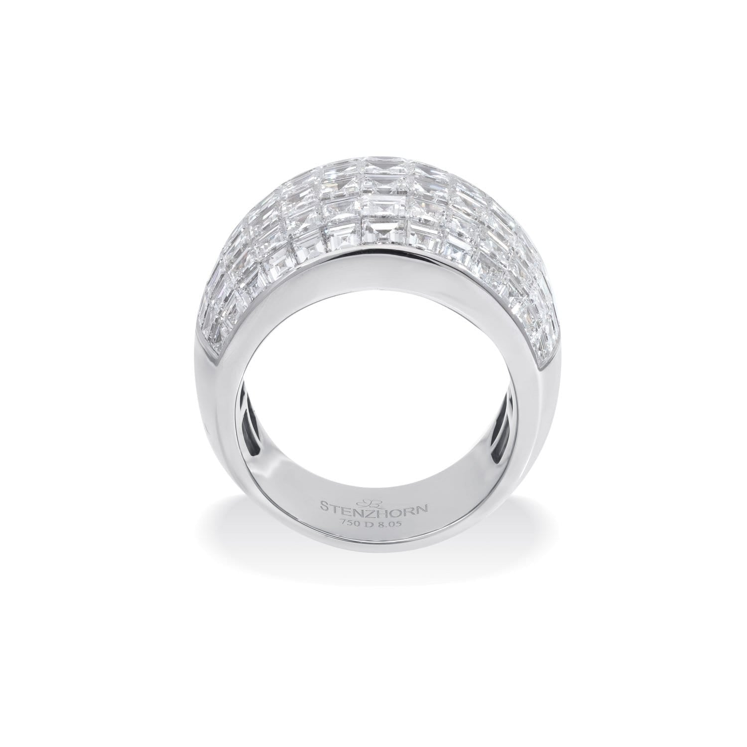 MOSAIC CLASSICAL 7 Line All Diamond Dome Ring