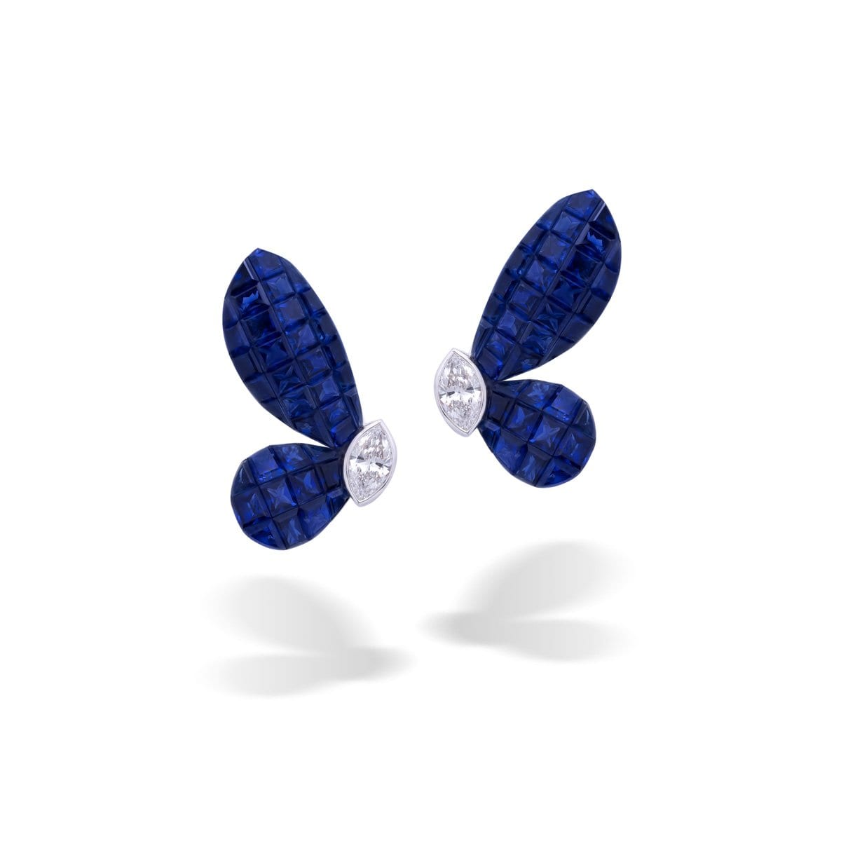 MADEMOISELLE B., round Shape Sapphire Earrings
