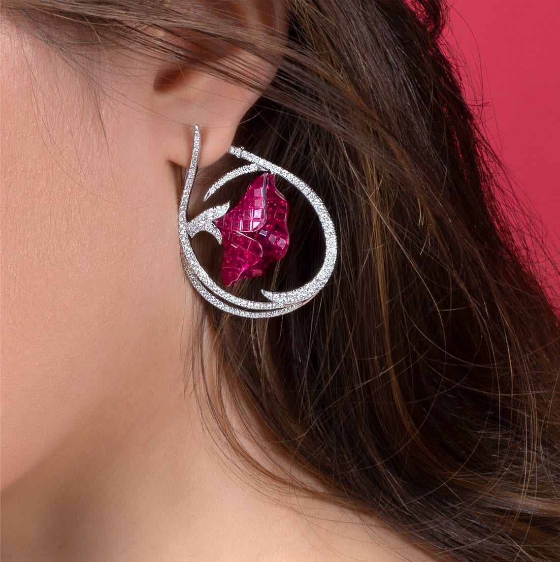 FLORAL Poppy Ruby Earrings