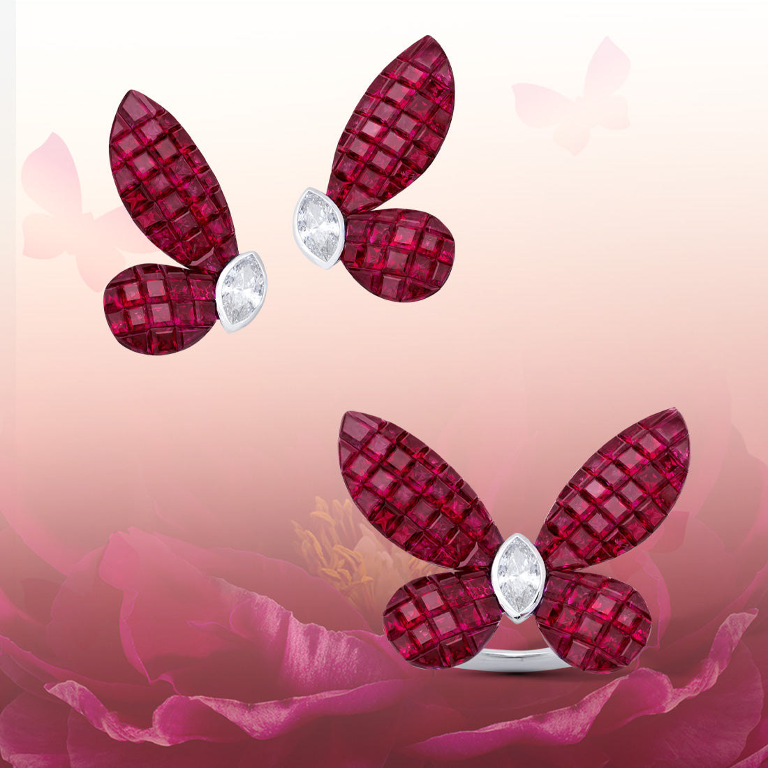 MADEMOISELLE B., round Shape Ruby Ring